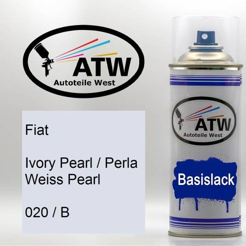 Fiat, Ivory Pearl / Perla Weiss Pearl, 020 / B: 400ml Sprühdose, von ATW Autoteile West.